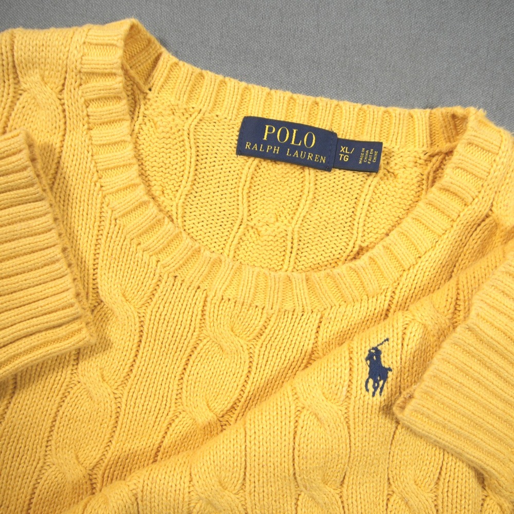 Polo Ralph Lauren Cable Knit Crew Neck Men Sweater XL Prep Academia Coastal Ivy